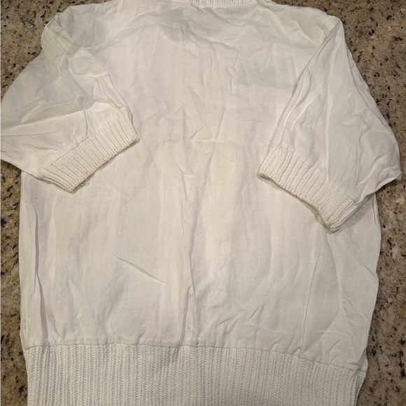 Vintage 1980s Regina Porter Cream Cable Knit Sweater Tee - Picture 4 of 5